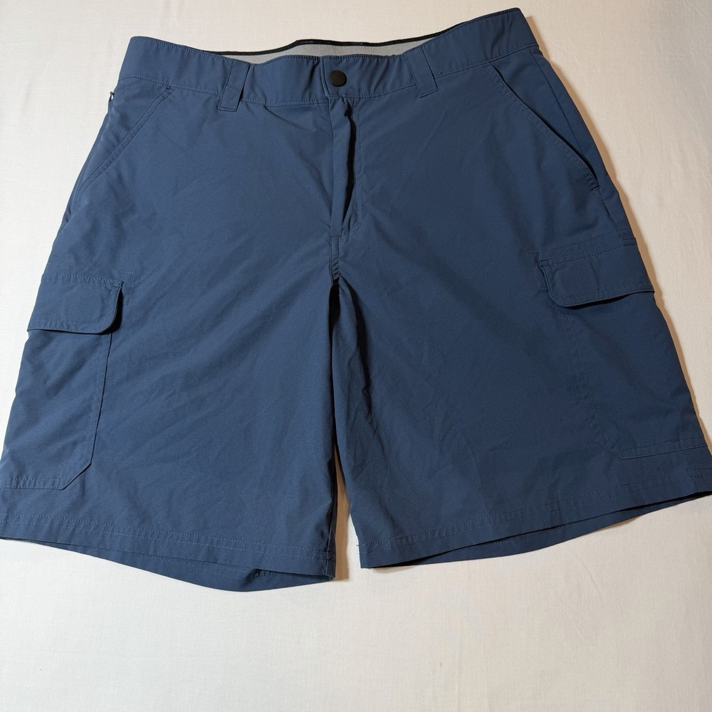 Orvis Performance Stretch Cargo Mens 34x9  Blue Shorts Pockets Lightweight